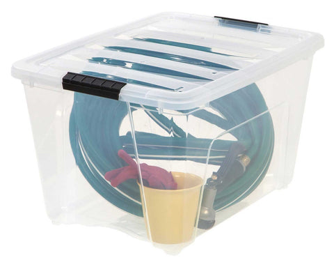 Stack and Pull Clear Plastic Storage Bin with Lid, 53 Quart Capacity -- 6 per case