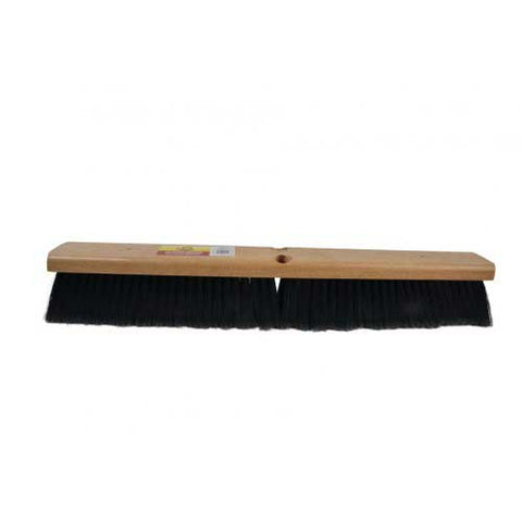 Janico Brown Polypropylene Bristle Wood Indoor Push Broom, 24 inch -- 12 per case