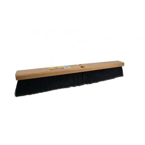 Janico Brown Polypropylene Bristle Wood Indoor Push Broom, 24 inch -- 12 per case
