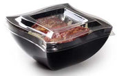 Fineline Clear Polyethylene Terephthalate Lid fits 8 Ounce Square Salad Bowl -- 100 per case