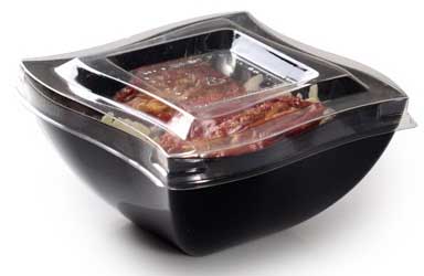 Fineline Clear Polyethylene Terephthalate Lid fits 8 Ounce Square Salad Bowl -- 100 per case