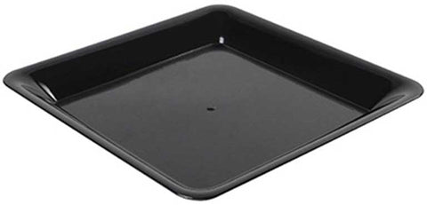 Fineline Platter Pleasers Plastic Black Square Platter, 18 x 18 inch -- 20 per case