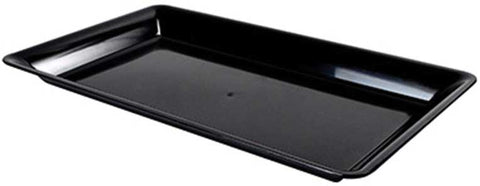 Fineline Platter Pleasers Plastic Black Rectangular Cater Tray, 12 x 18 inch -- 20 per case