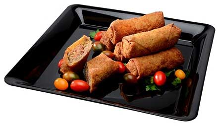 Fineline Black Polypropylene Square Platter, 14 x 14 inch -- 20 per case