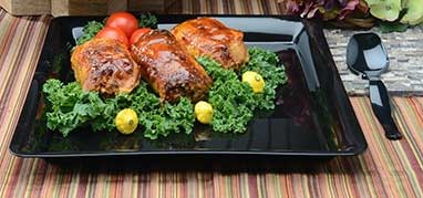 Fineline Black Polypropylene Square Platter, 14 x 14 inch -- 20 per case