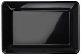 Fineline Black Polypropylene Rectangular Tray, 10 x 14 inch -- 25 per case