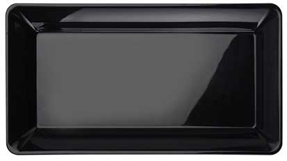 Fineline Black Polypropylene Rectangular Pleaser Tray, 12 x 18 inch -- 20 per case