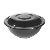 Fineline Black Polyethylene Terephthalate Bowl and Lid, 32 Ounce -- 25 per case
