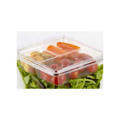 Lacerta Clear 3 Compartment Insert for Medium Square Bowl, 5.22 x 5.22 x 1 inch -- 1215 per case