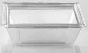 Lacerta Group PETE Clear Tamper Evident Large Square Bowl, 32 Ounce -- 140 per case