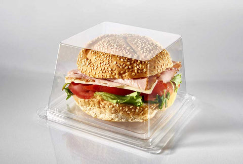 Lacerta Clear Polyethylene Terephthalate Square Large Lid Only -- 260 per case
