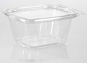Lacerta Clear Polyethylene Terephthalate Rectangular Tamper Evident Container, 16 Ounce -- 280 per case