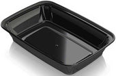 Aviva Plastics Polypropylene Black Rectangular Container, 28 Ounce -- 240 per case