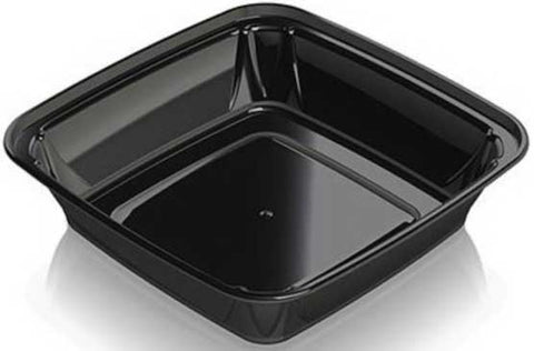 Aviva Plastics Polypropylene Black Square Container, 24 Ounce -- 240 per case