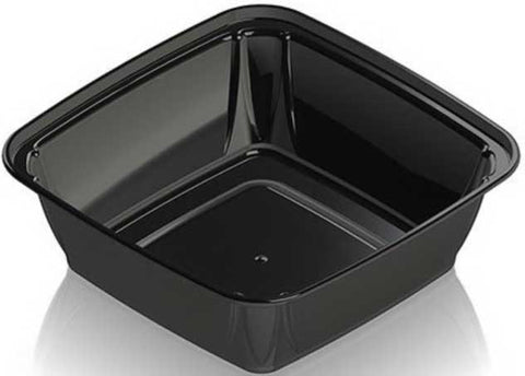 Aviva Plastics Polypropylene Black Square Container, 32 Ounce -- 240 per case