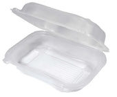 Eco-Systems Clear Polypropylene Microwave Large Utility Hinged Container, 9.25 x 7 x 3 inch -- 150 per case