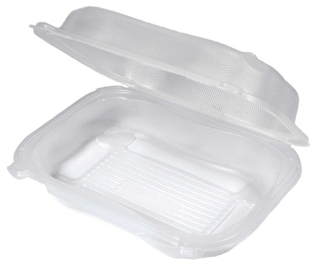 Eco-Systems Clear Polypropylene Microwave Large Utility Hinged Container, 9.25 x 7 x 3 inch -- 150 per case