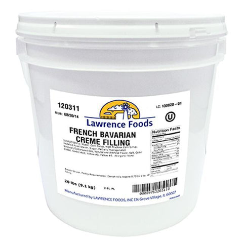 Lawrence Foods Filling French Bavarian Cream, 20 Pound -- 1 Case