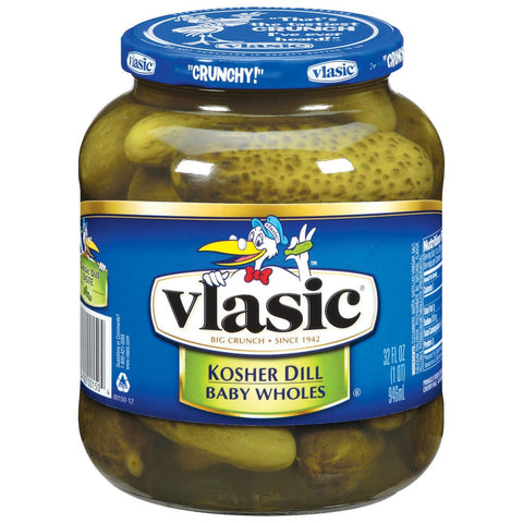 Pinnacle Foods Vlasic Whole Baby Kosher Dills Pickle, 32 Ounce -- 12 per case.