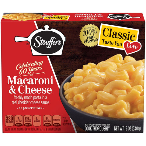 Nestle Stouffers Side Dish Macaroni and Cheese, 12 Ounce -- 12 per case.