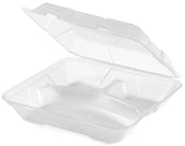 GET Enterprises Eco Takeouts Polypropylene Clear 3 Compartment Food Container, 9 x 9 inch -- 12 per case