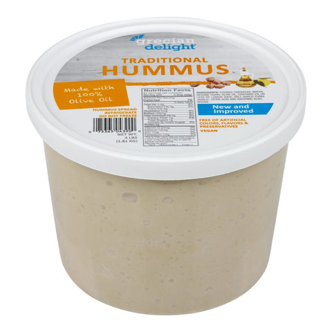 Grecian Delight Fresh Traditional Hummus, 0.5 Gallon -- 2 per case.