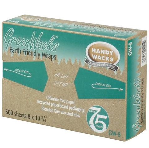 Handy Wacks Interfolded Dry Wax Delicatessen Paper, 8 x 10.75 inch - 500 per pack -- 4 packs per case.