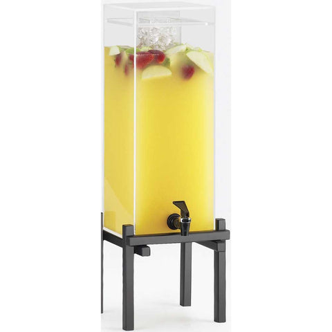 Cal Mil 3 Gallon Acrylic Black One By One Beverage Dispenser with Ice Chamber, 10.25 x 10.5 x 25.5 inch.
