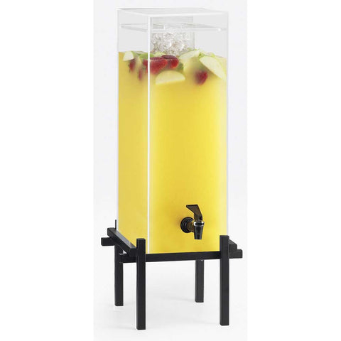 Cal Mil 5 Gallon Acrylic Black One By One Beverage Dispenser with Ice Chamber, 11.625 x 11.875 x 28.875 inch.