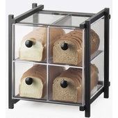 Cal Mil Black One by One 4 Drawer Acrylic Bread Case, 14 x 14.75 x 15.625 inch.