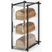 Cal Mil Black One by One 3 Tier Acrylic Bread Case, 9.5 x 14.125 x 19.625 inch.