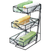 Cal Mil Glacier Tea Center Display with Faux Glass Bin, 7.5 x 14.5 x 18 inch.
