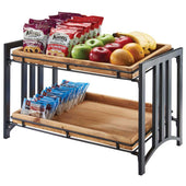 Cal Mil 2 Tier Iron Flat Black Stand, 26.25 x 12.5 x 27.5 inch.