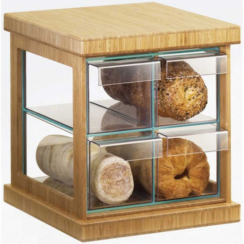 Cal Mil Bamboo 4 Drawer Bread Case, 16.5 x 15 x 15 inch.