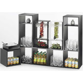 Cal Mil Midnight Bamboo Library Shelf Display, 38 x 12 x 24 inch.