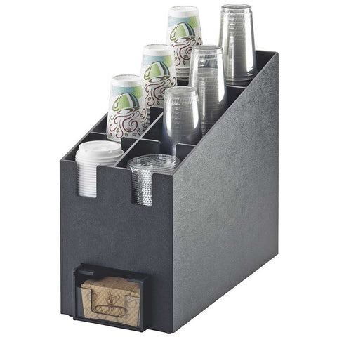 Cal Mil Classic Cup/Lid Organizer and Coffee Sleeve Dispenser, 9.125 x 19.25 x 16.75 inch.