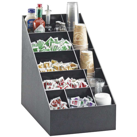 Cal Mil Classic Black Condiment Organizer, 13.875 x 22.5 x 20.125 inch.