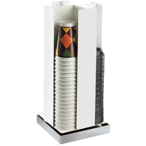 Cal Mil Stainless Steel Luxe Revolving Cup/Lid Organizer, 8.125 x 8.125 x 19 inch.