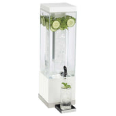 Cal Mil Stainless Steel Luxe Acrylic Beverage Dispenser with Ice Chamber, 7.75 x 7.75 x 25.75 inch.