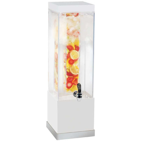 Cal Mil Stainless Steel Luxe Acrylic Beverage Dispenser with Infusion Chamber, 7.75 x 7.75 x 25.75 inch.