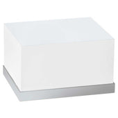 Cal Mil Luxe White Stainless Steel Trim Rectangular Riser, 12 x 10 x 6.5 inch.