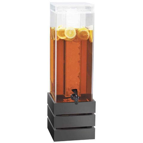 Cal Mil Midnight Bamboo Ice Chamber Crate Beverage Dispenser, 8 x 8 x 25.5 inch.