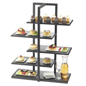 Cal Mil Black Frame Bamboo Multi Level Shelf Display, 28.5 x 13.5 x 36.5 inch.