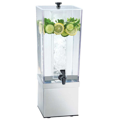 Cal Mil Econo Stainless Steel Ice Chamber Beverage Dispenser, 7.5 x 9.5 x 23.5 inch.