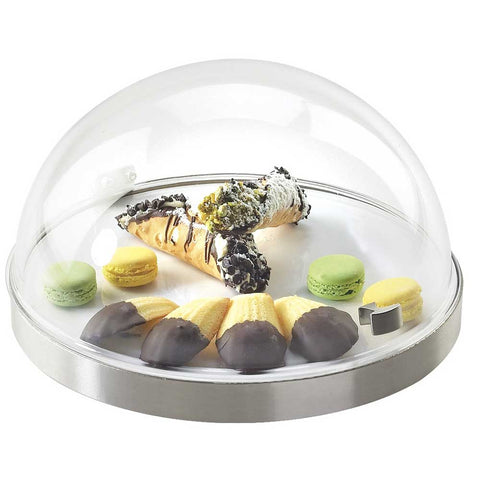 Cal Mil Round Stainless Steel Cold Sampler, 12 inch Dia x 7.5 inch.