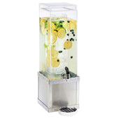 Cal Mil Urban Stainless Steel Beverage Dispenser with Ice Chamber, 8 x 8 x 24 inch.