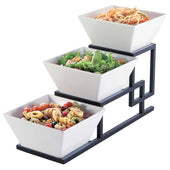 Cal Mil Union 3 Step Square Bowl Display, 6.5 x 19 x 12 inch.