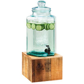 Cal Mil Madera Glass Beverage Dispenser with Ice Chamber, 10.75 x 11.5 x 22.75 inch.
