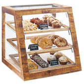 Cal Mil Madera Slanted 3 Tier Bakery Display Case, 21 x 21.5 x 21.5 inch.