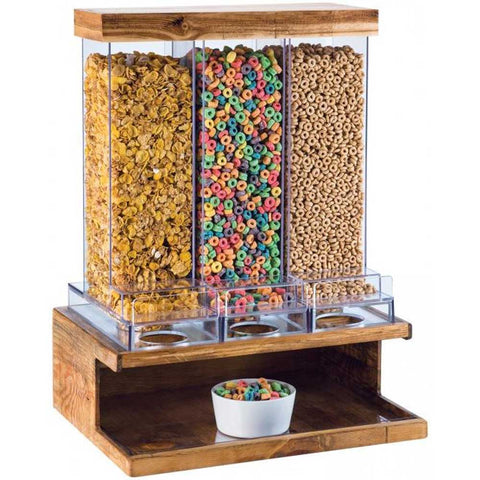 Cal Mil Madera 3 Section Cereal Dispenser, 18 x 14.5 x 24 inch.